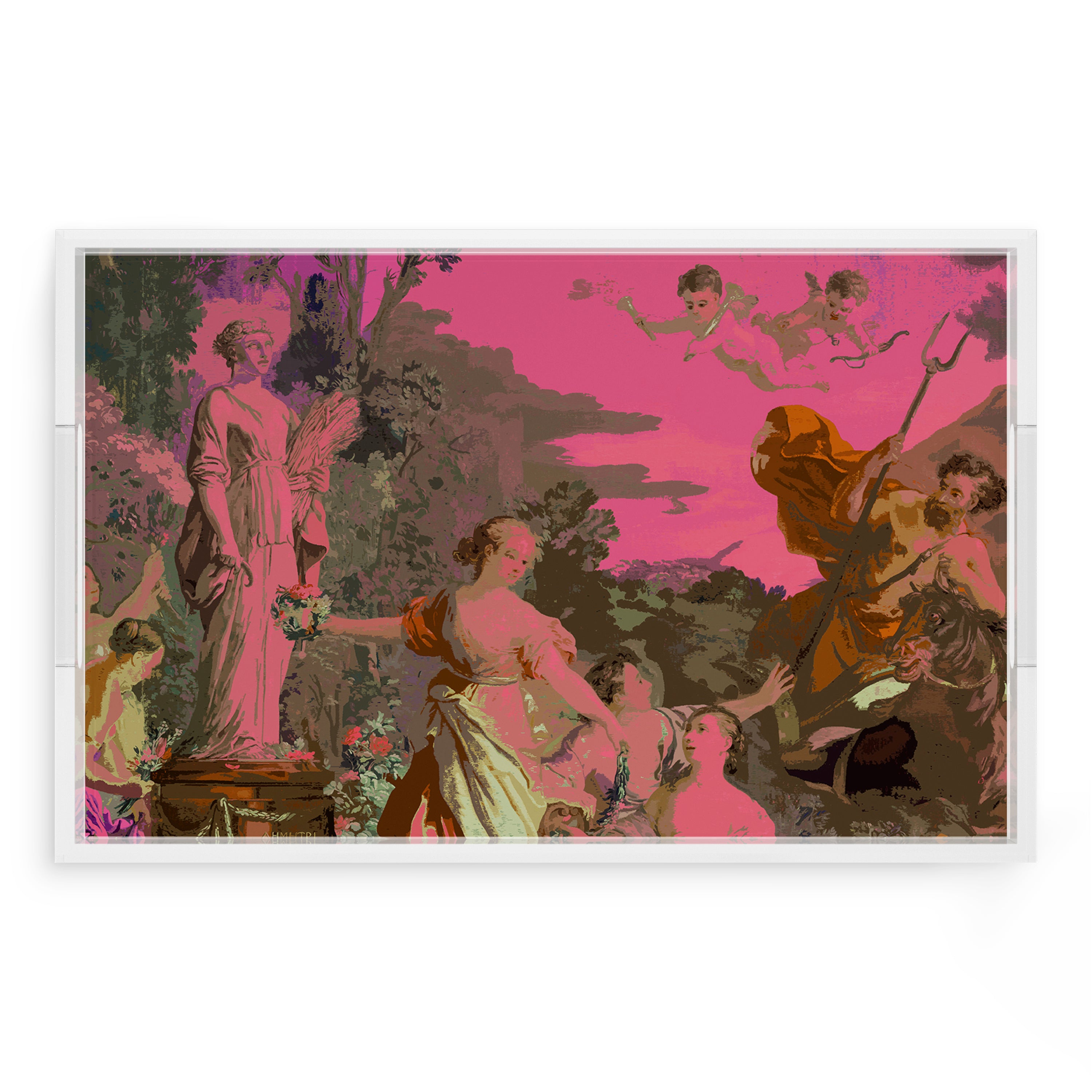 Cyprus Picnic Pop Pink 22.5X14.5 Acrylic Tray - nicolettemayer.com
