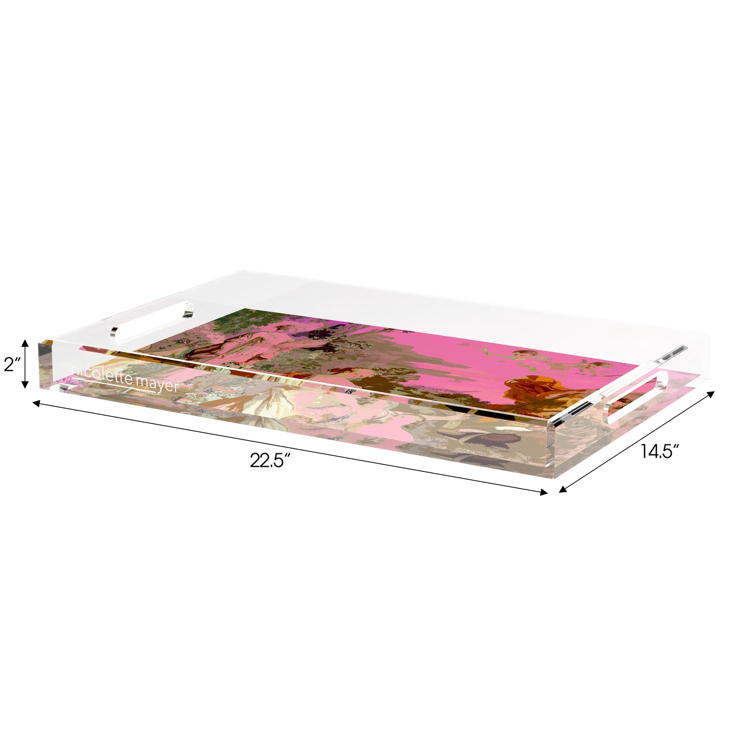 Cyprus Picnic Pop Pink 22.5X14.5 Acrylic Tray - nicolettemayer.com

