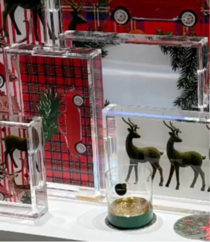 Xmas Tree Plaid Vanity Tray