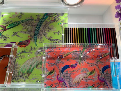 Pheasants Sauvage St Germain Acids 18X18 Acrylic Tray