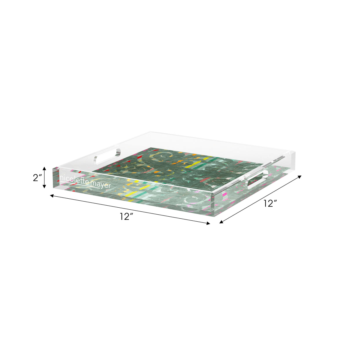 Dapper  Sage Acrylic Decorative Tray, 12 x 12 in. by Nicolette Mayer 