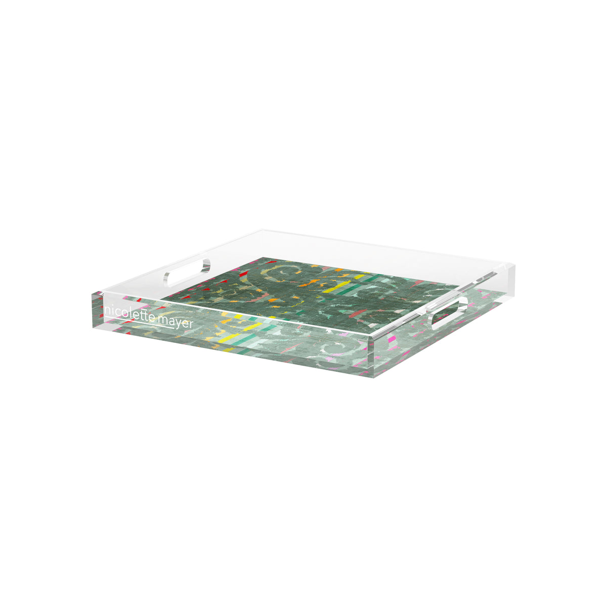 Dapper  Sage Acrylic Decorative Tray, 12 x 12 in. by Nicolette Mayer 