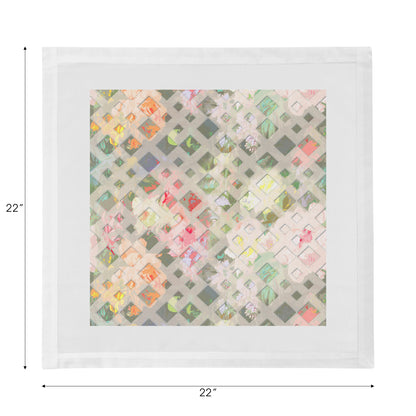 Defosse Trellis Azalea Cotton Sateen Dinner Napkins - nicolettemayer.com
