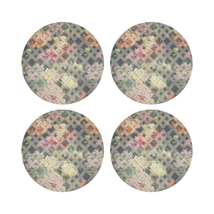 Defosse Trellis Azalea 16&quot; Round Pebble Placemats, Set of 4 - nicolettemayer.com
