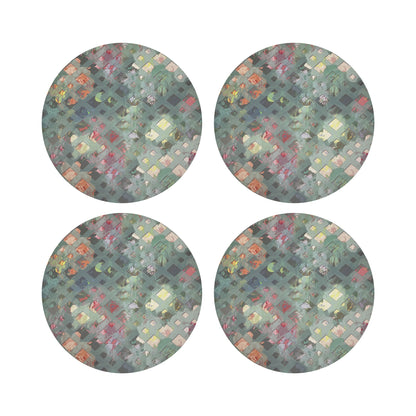 Defosse Trellis Brandun 16&quot; Round Pebble Placemats, Set of 4 - nicolettemayer.com
