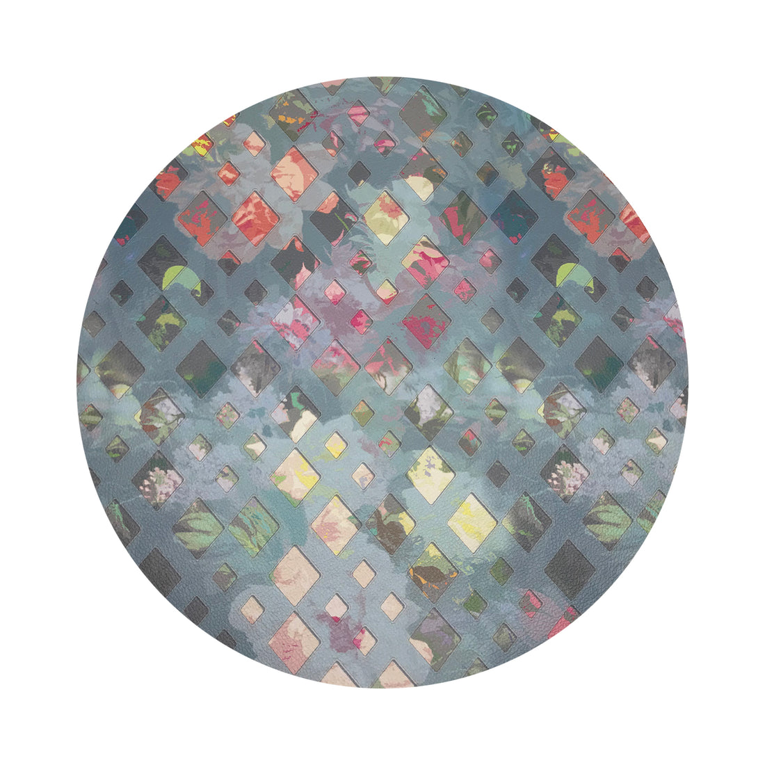 Defosse Trellis Perlblau 16 Round Pebble Placemat, Set Of 4 - nicolettemayer.com
