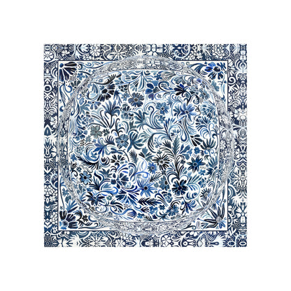 Denim Flowers XOXO Acrylic Candy Catchall Dish, 6 x 6 in., 8 x 8 in. by Nicolette Mayer