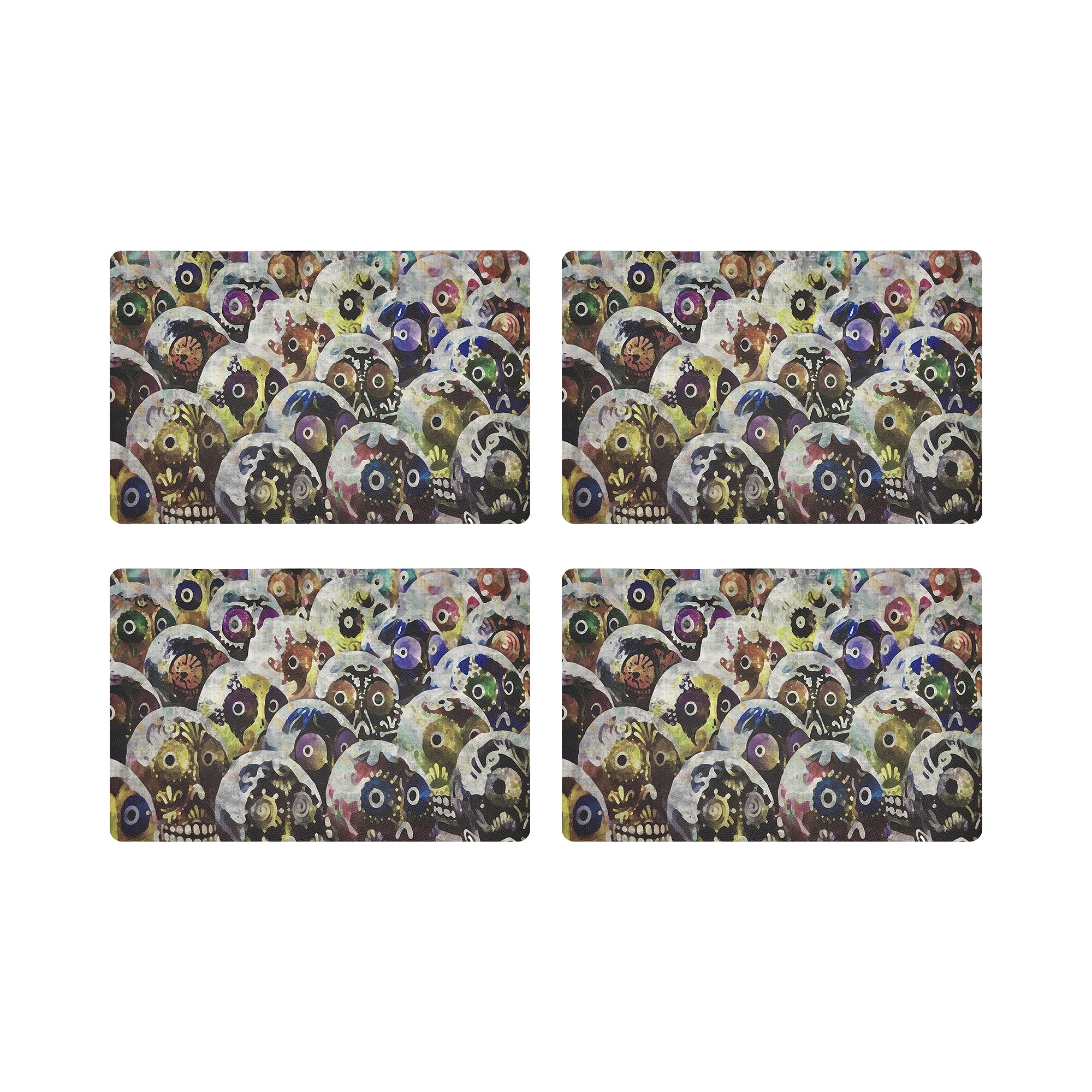 DIA DE LOS MUERTOS RICH 17.5 RECTANGLE PEBBLE PLACEMAT, SET OF 4 - nicolettemayer.com