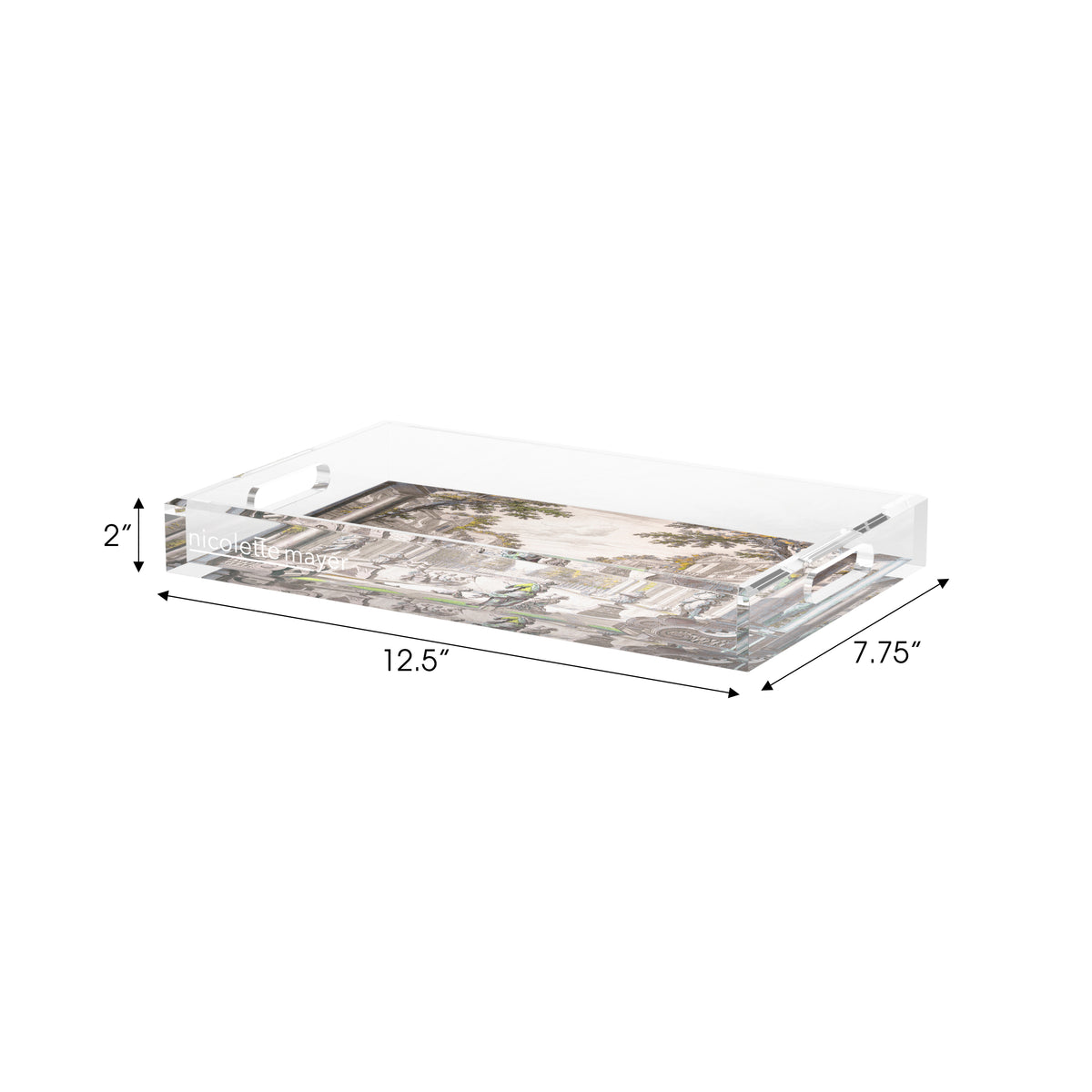 Dimanche a Paris Sunrise Acrylic Decorative Tray, 12.5 x 7.75 in. by Nicolette Mayer 