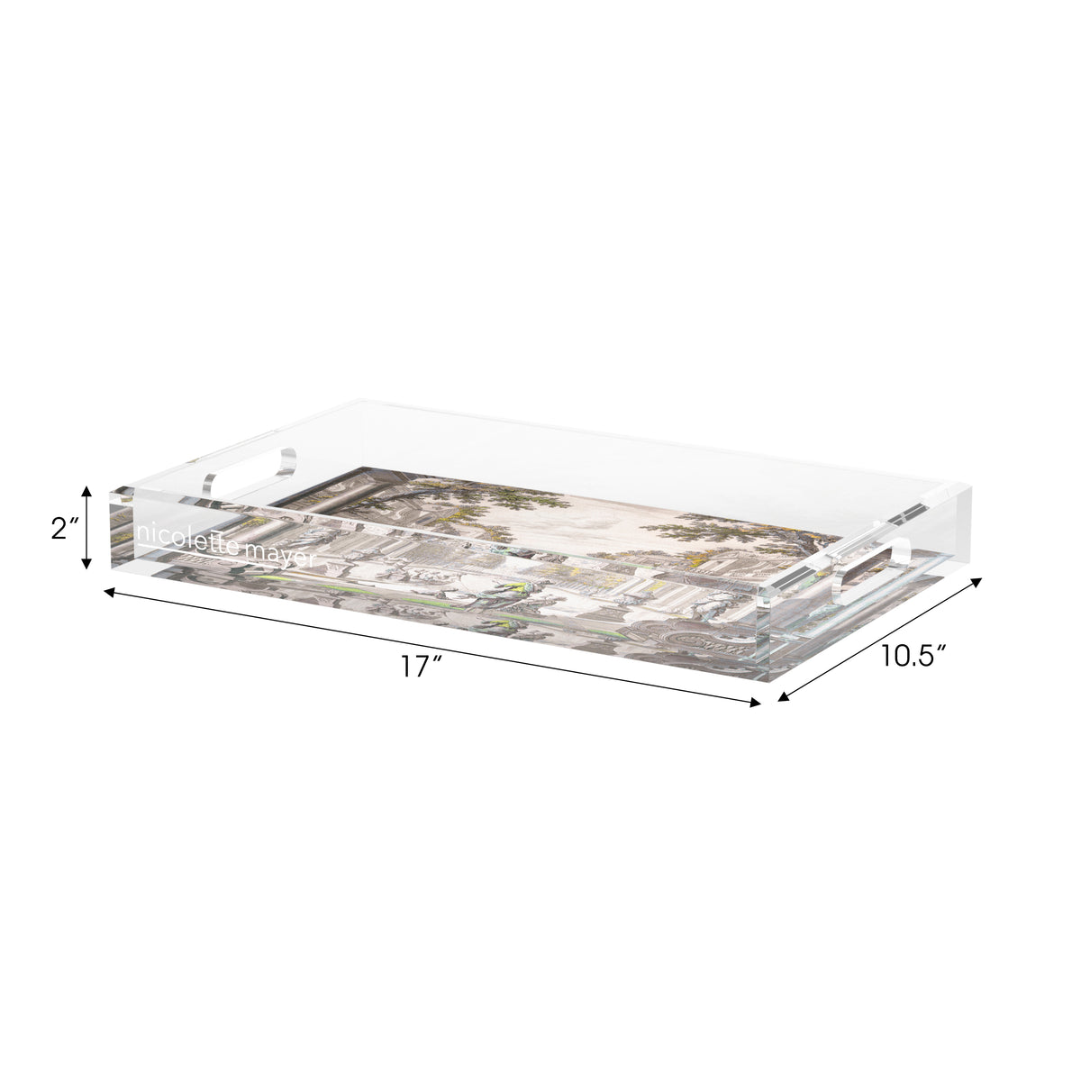 Dimanche a Paris Sunrise Acrylic Decorative Tray, 17 x 10.5 in. by Nicolette Mayer 