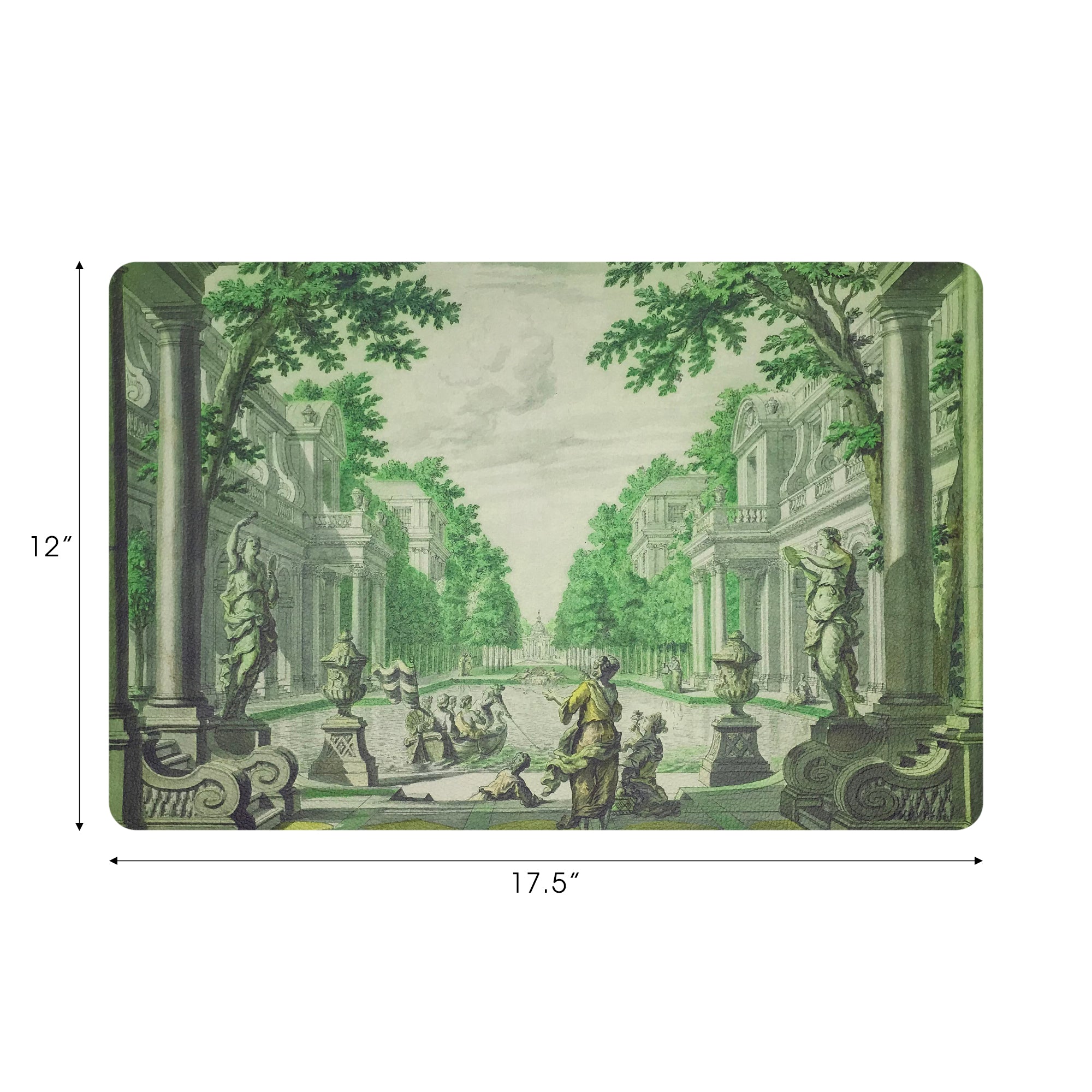 Set de table rectangulaire en galets vert de 17,5 cm, lot de 4
