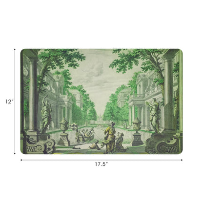 Set de table rectangulaire en galets vert de 17,5 cm, lot de 4