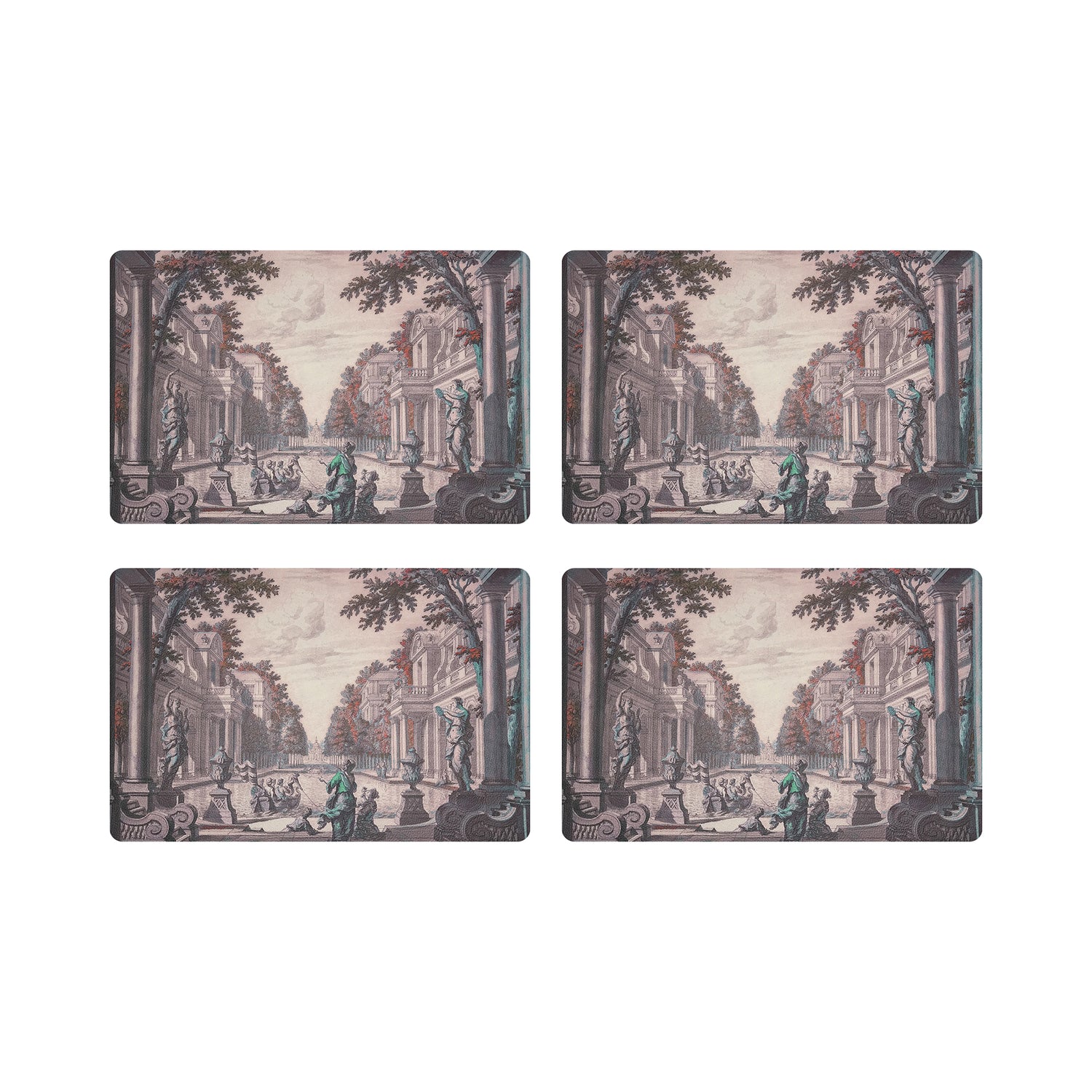 Dimanche A Paris Sunset Vegan Leather Rectangle Pebble Placemat