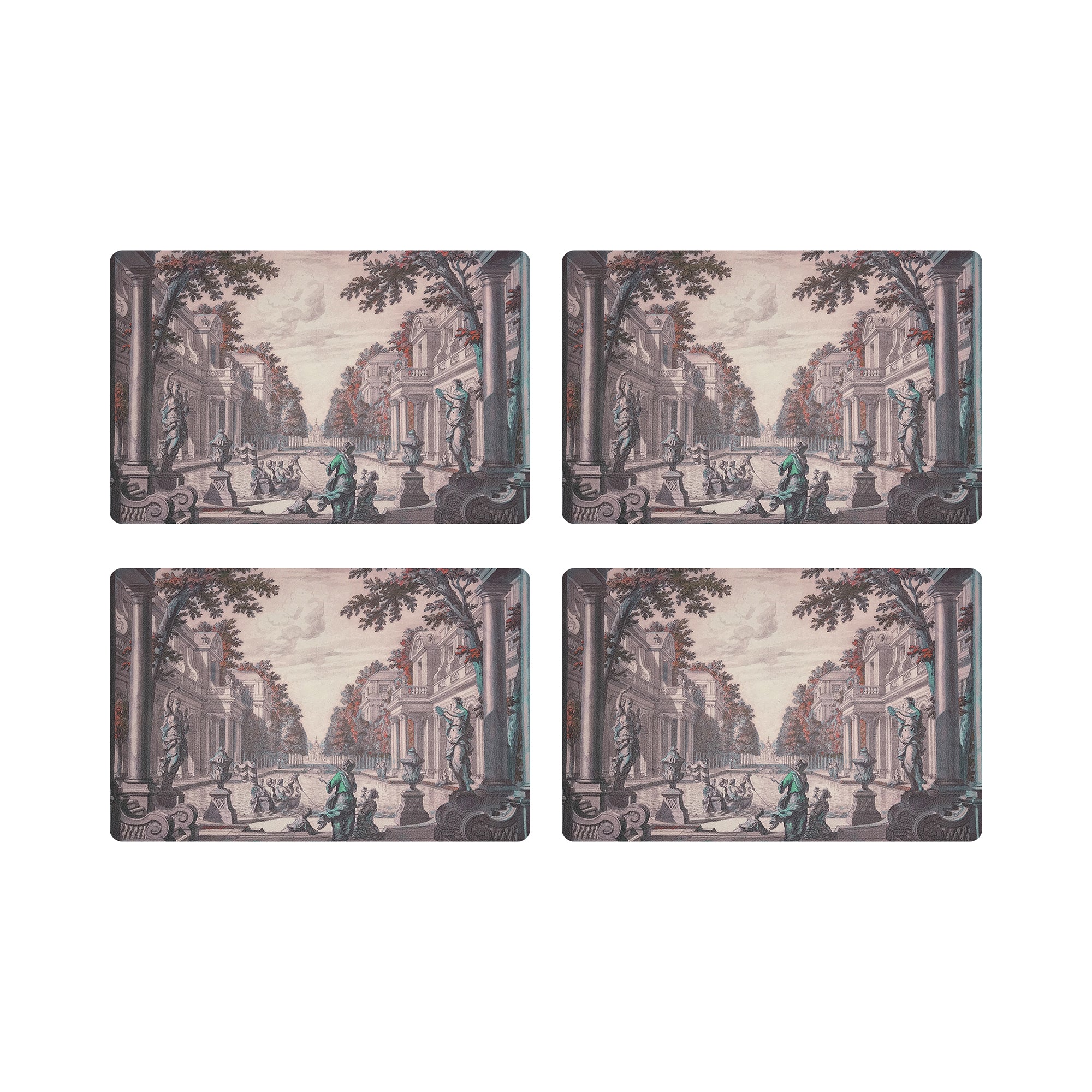Dimanche A Paris Sunset Vegan Leather Rectangle Pebble Placemat