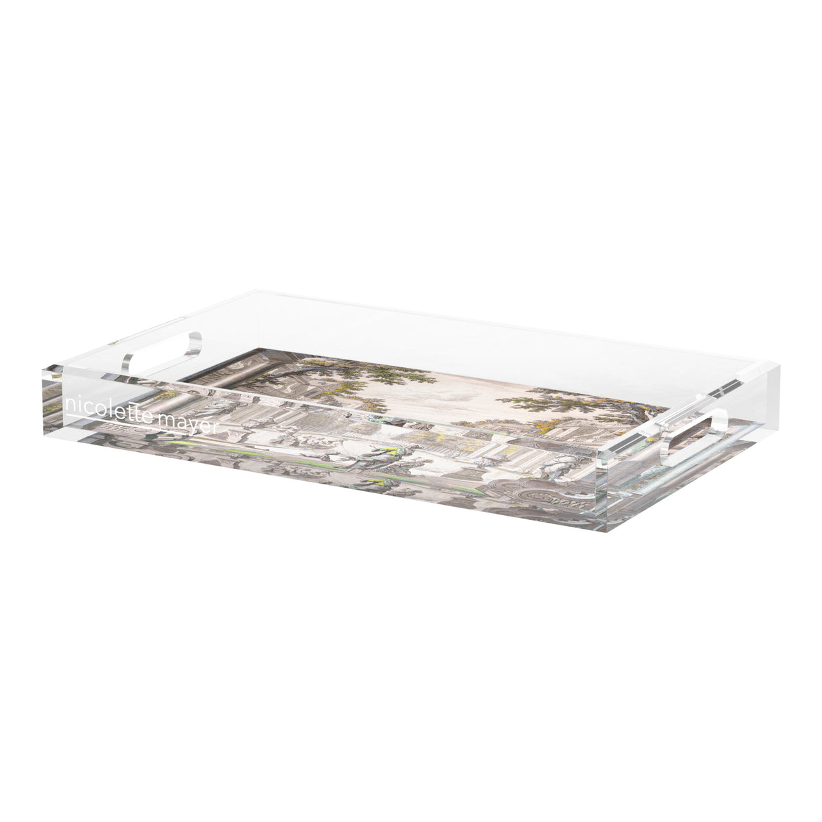 Dimanche a Paris Sunrise Acrylic Decorative Tray, 22.5 x 14.5 in. by Nicolette Mayer 