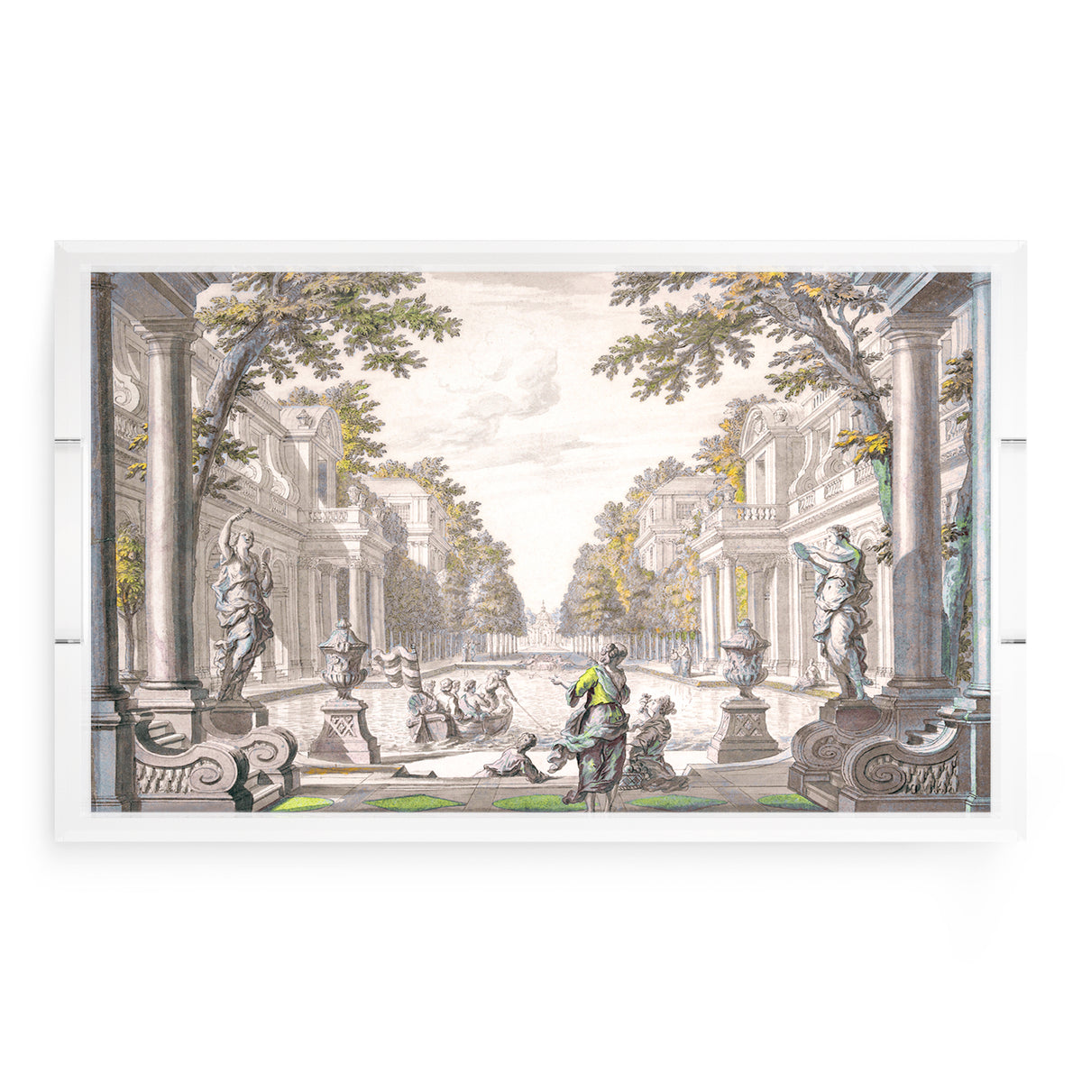 Dimanche a Paris Sunrise Acrylic Decorative Tray, 22.5 x 14.5 in. by Nicolette Mayer 