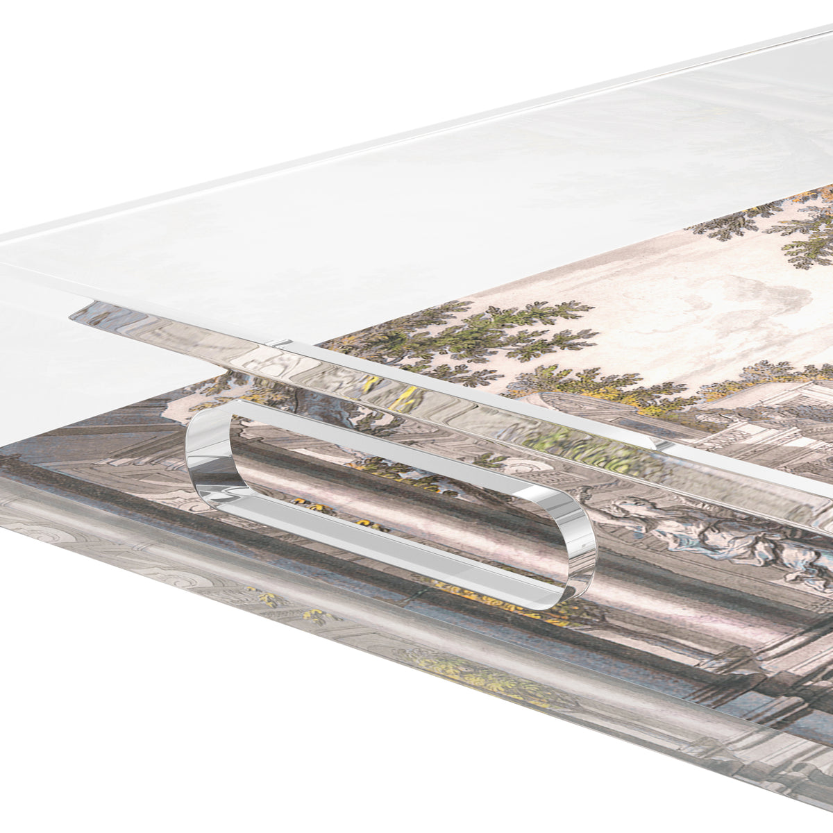 Dimanche a Paris Sunrise Acrylic Decorative Tray, 22.5 x 14.5 in. by Nicolette Mayer 