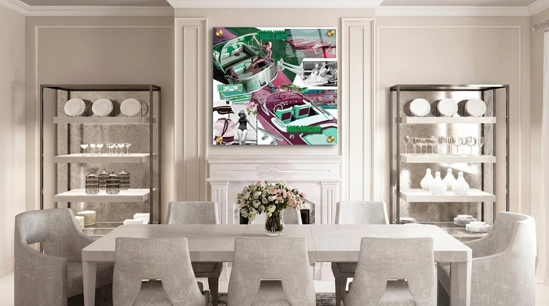 Dolce Vita Pink Green – 36x36" Modern Acrylic Wall Art - nicolettemayer.com