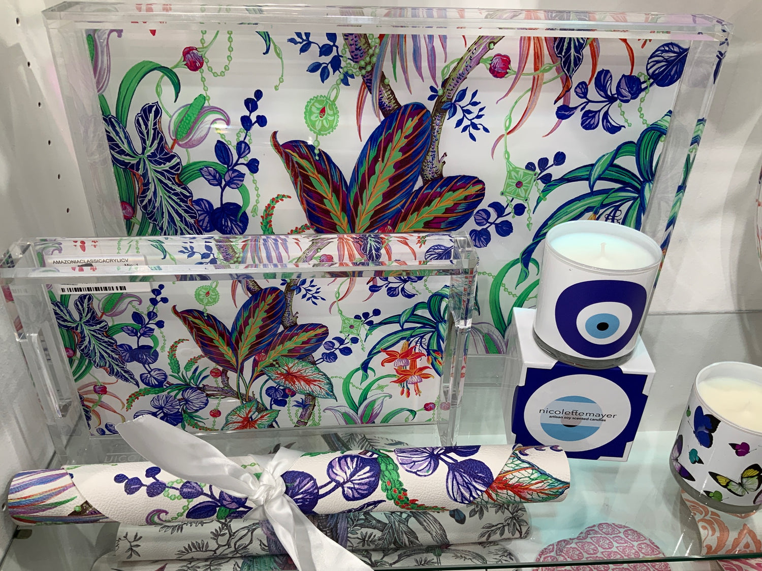 Amazonia Beveled &amp; Polished Acrylic 18&quot;X18&quot; Large Square Tray