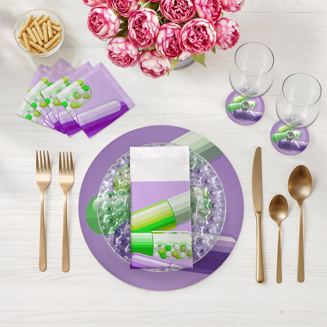 Eat Without Gaining Weight 16" Round Pebble Placemats, Set of 4 - nicolettemayer.com