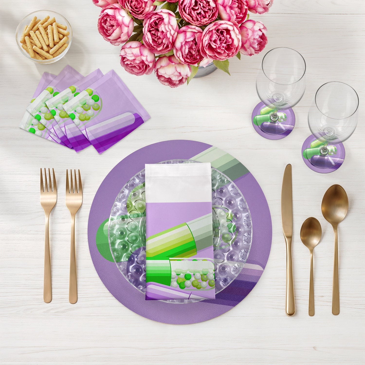 Eat Without Gaining Weight Vegan Leather Round Pebble Placemat - nicolettemayer.com