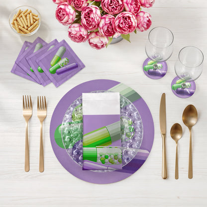 Eat Without Gaining Weight 16" Round Pebble Placemats, Set of 4 - nicolettemayer.com
