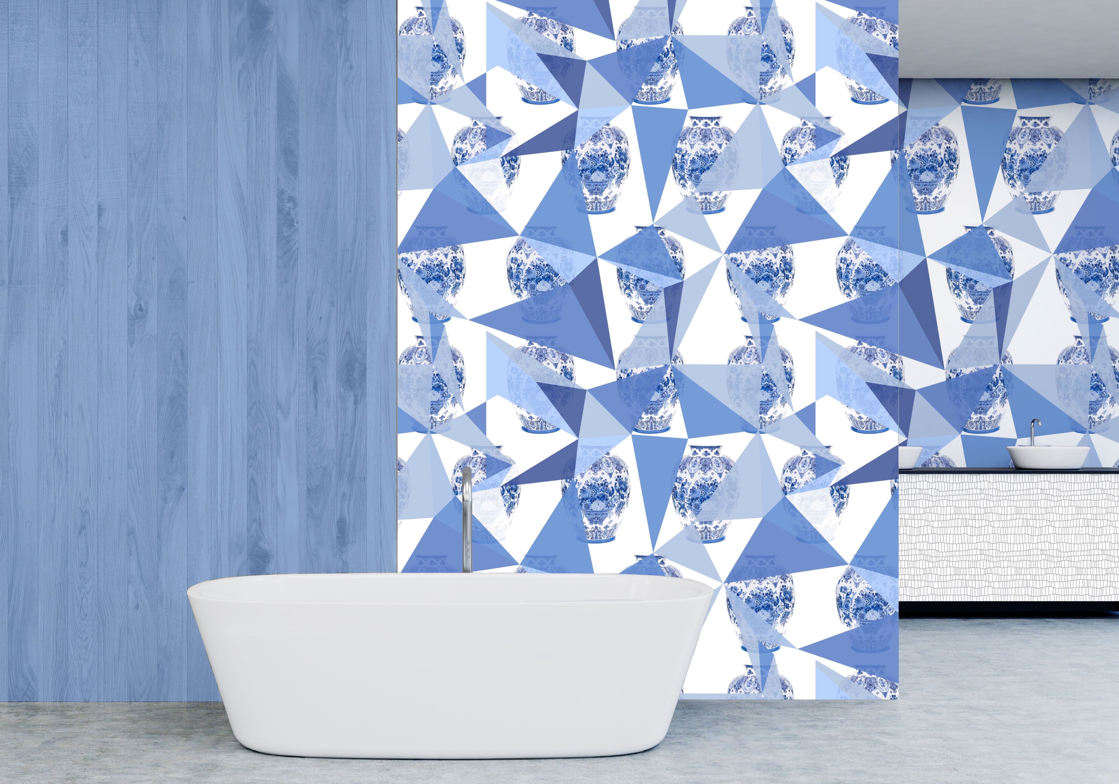 Elements Blue Non-Woven Wallpaper