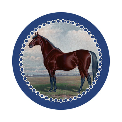 English Thoroghbred Blue 16&quot; Round Pebble Placemats, Set of 4 - nicolettemayer.com
