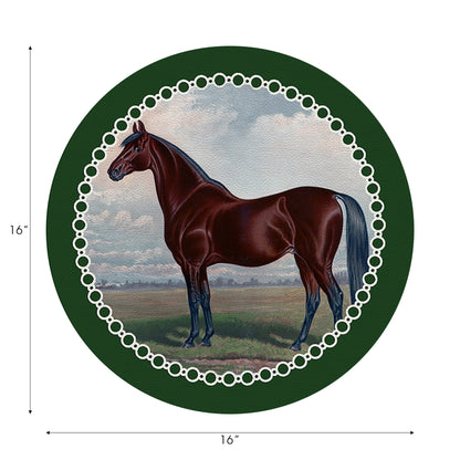 Englisches Vollblut, grün, 40,6 cm, rund, Kieselstein, Tischset, 4 Stück