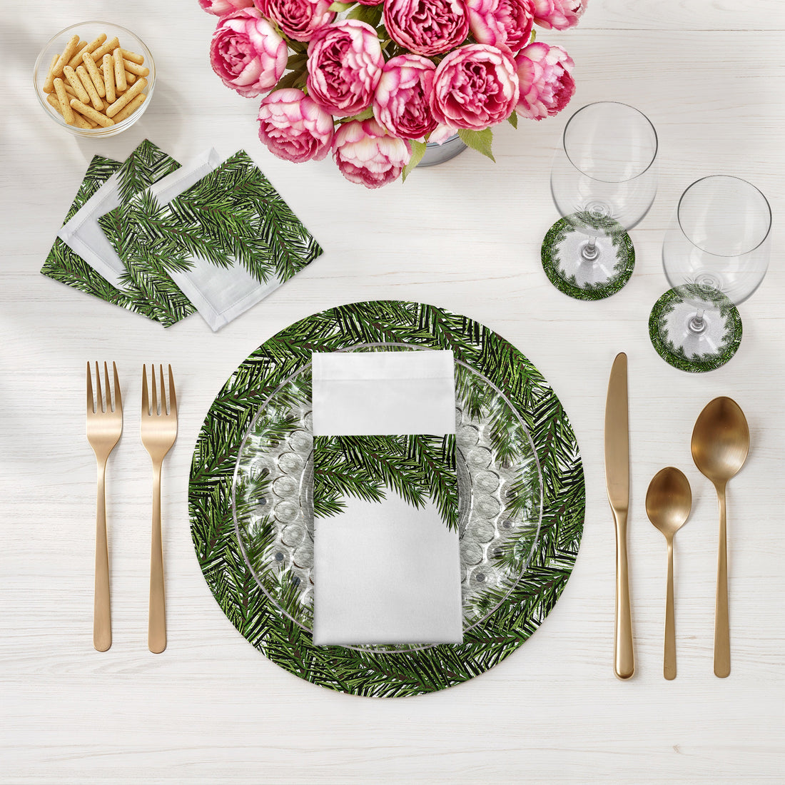 Evergreen Vegan Leather Round Pebble Placemat