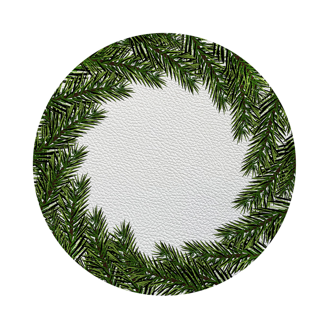 Evergreen Vegan Leather Round Pebble Placemat