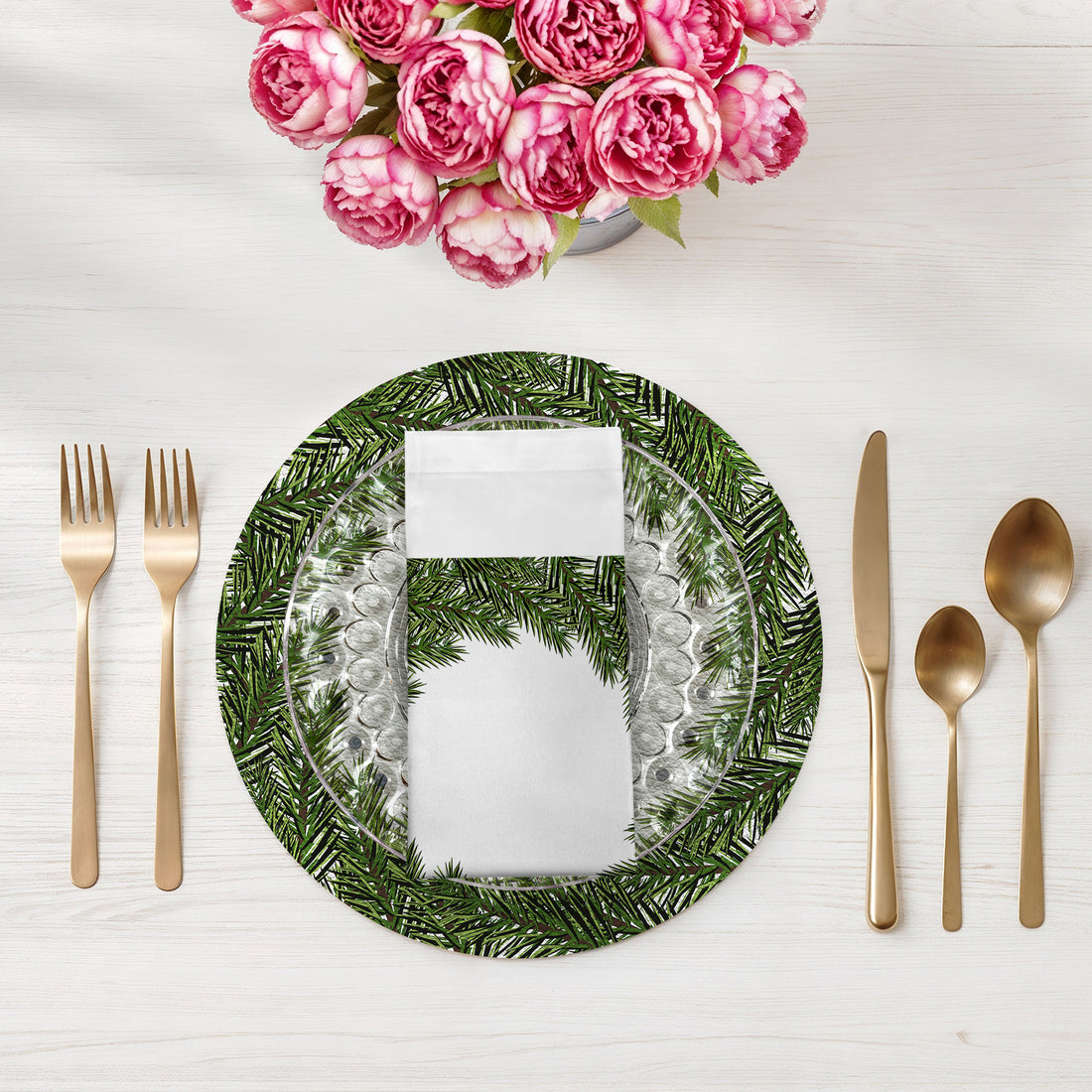 Evergreen Cotton Sateen Dinner Napkins