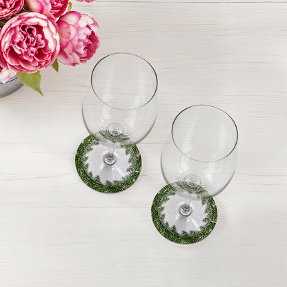 Evergreen Vegan Leather Round Coasters