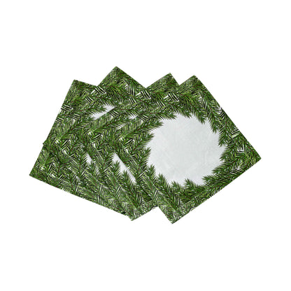 Evergreen Cotton Sateen Cocktail Napkins