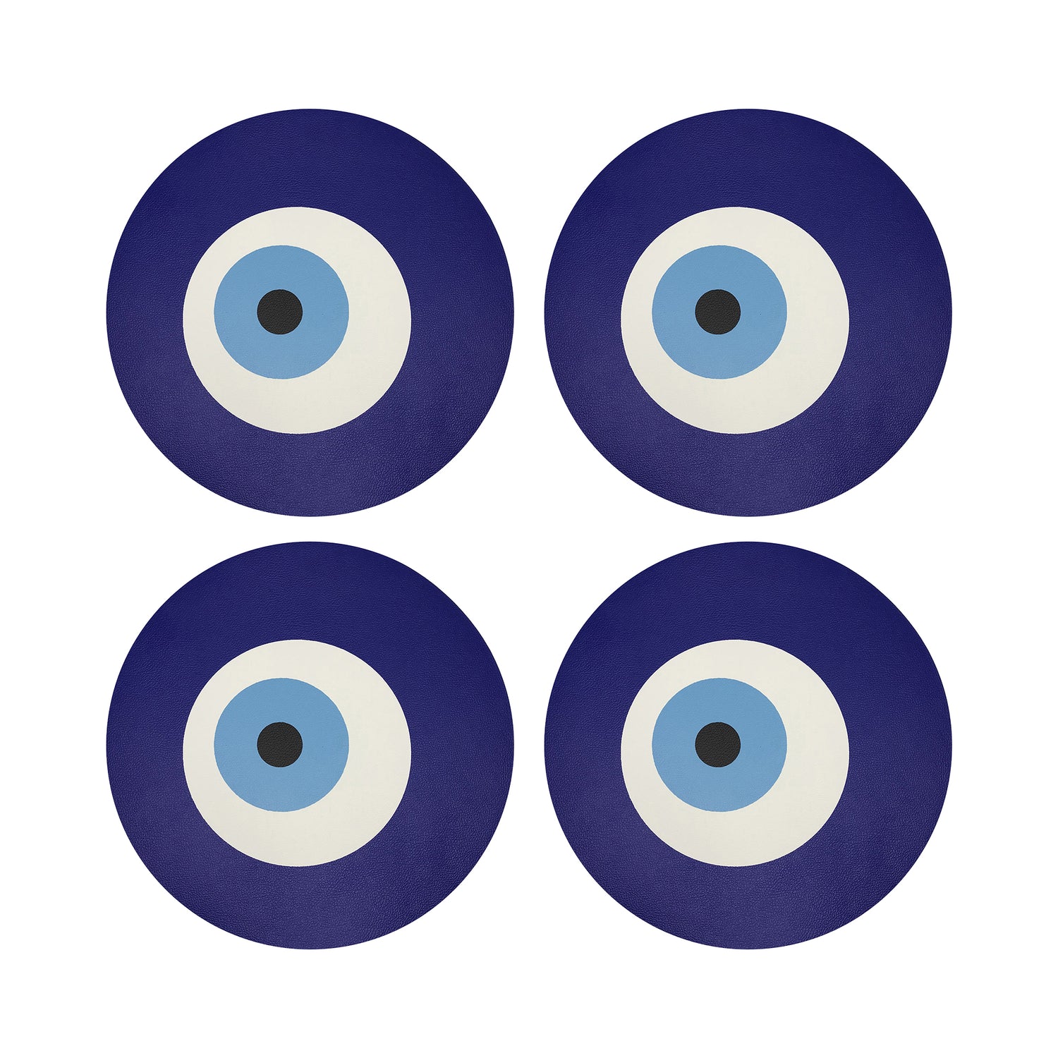 Evil Eye White 16 Round Pebble Placemats, Set Of 4 - nicolettemayer.com