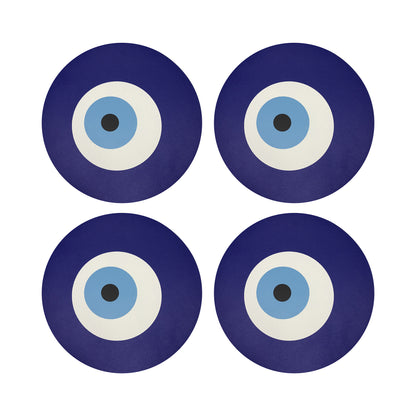 Evil Eye White 16 Round Pebble Placemats, Set Of 4 - nicolettemayer.com