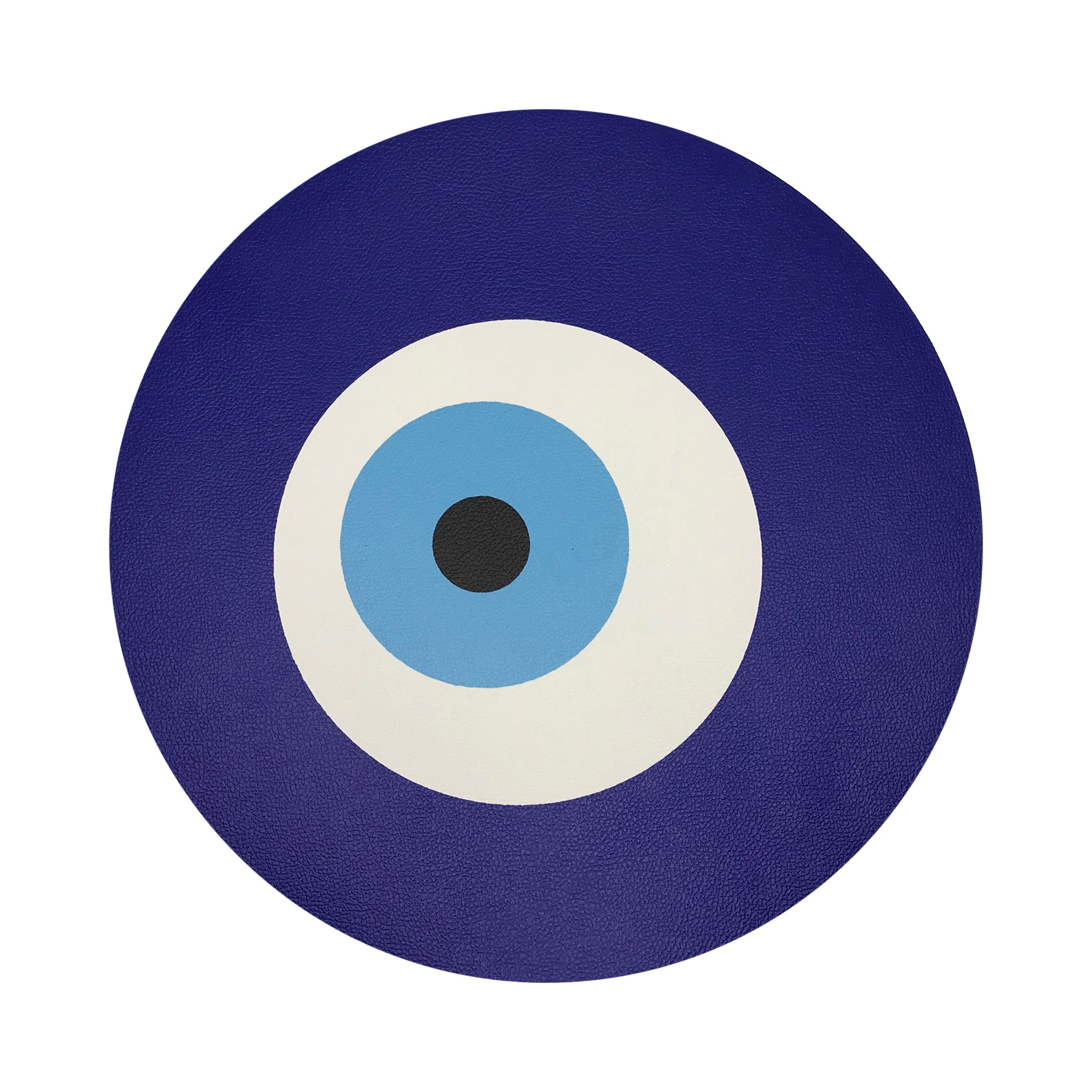 Evil Eye White Vegan Leather Round Coasters
