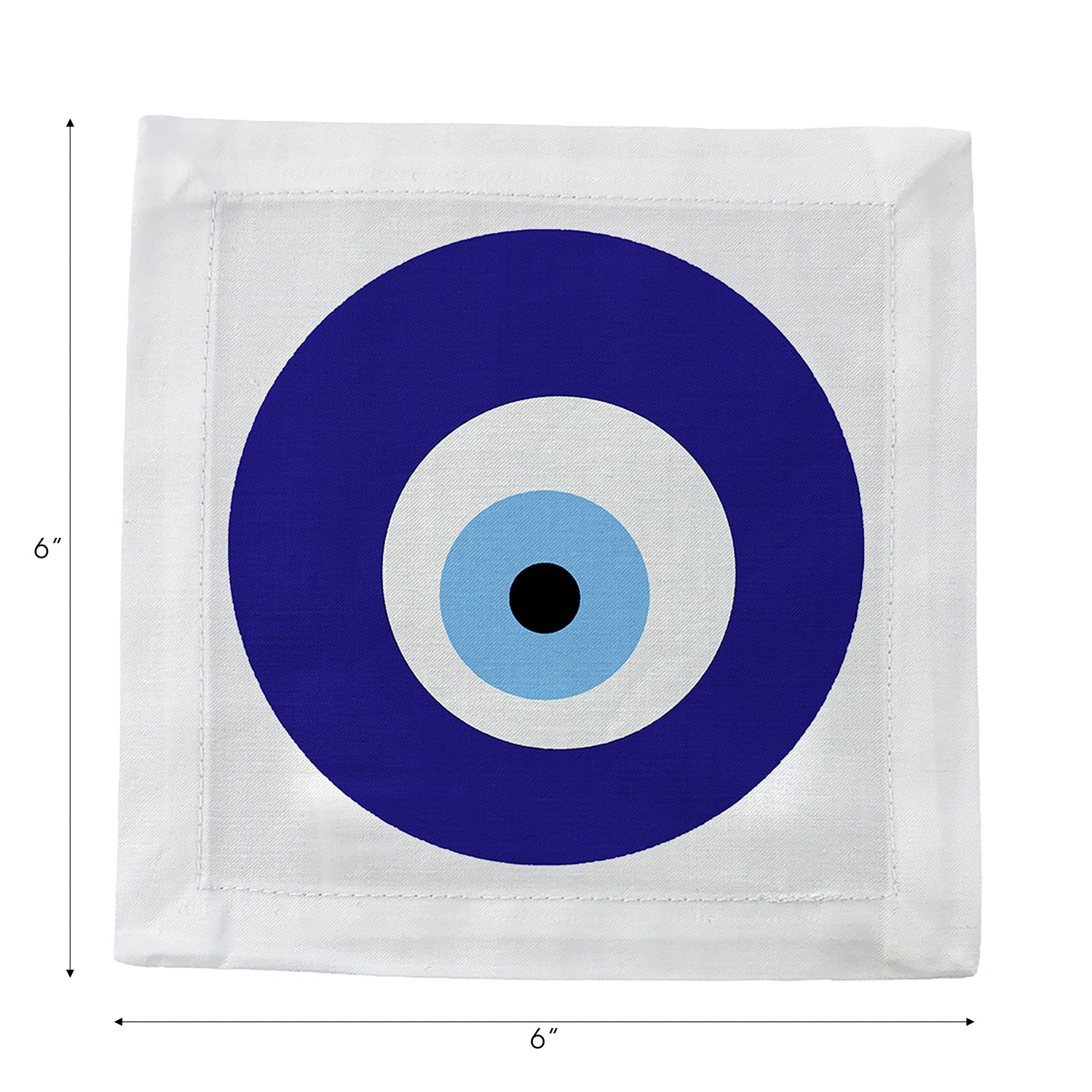 Evil Eye White Cotton Sateen Cocktail Napkins