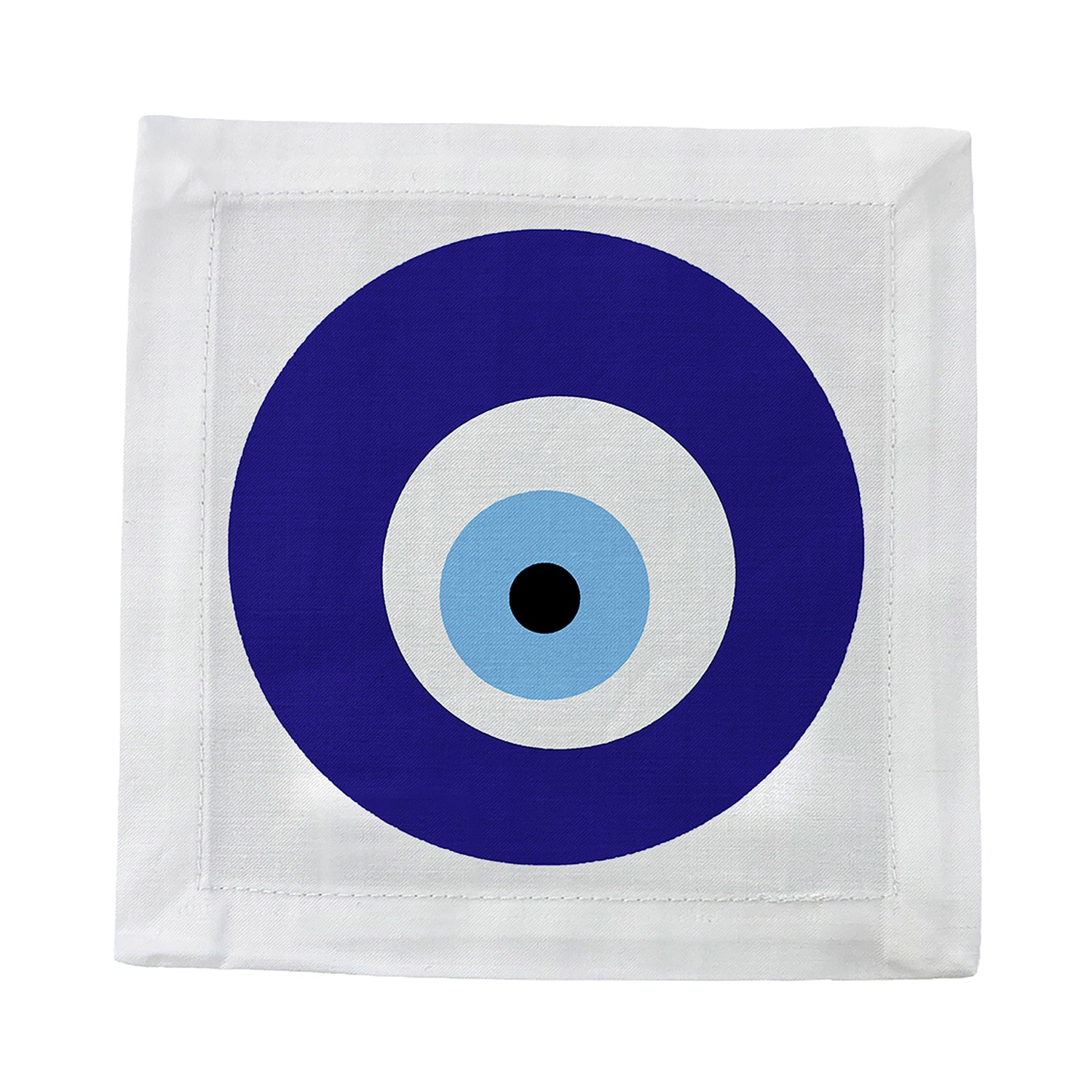Evil Eye White Cotton Sateen Cocktail Napkins