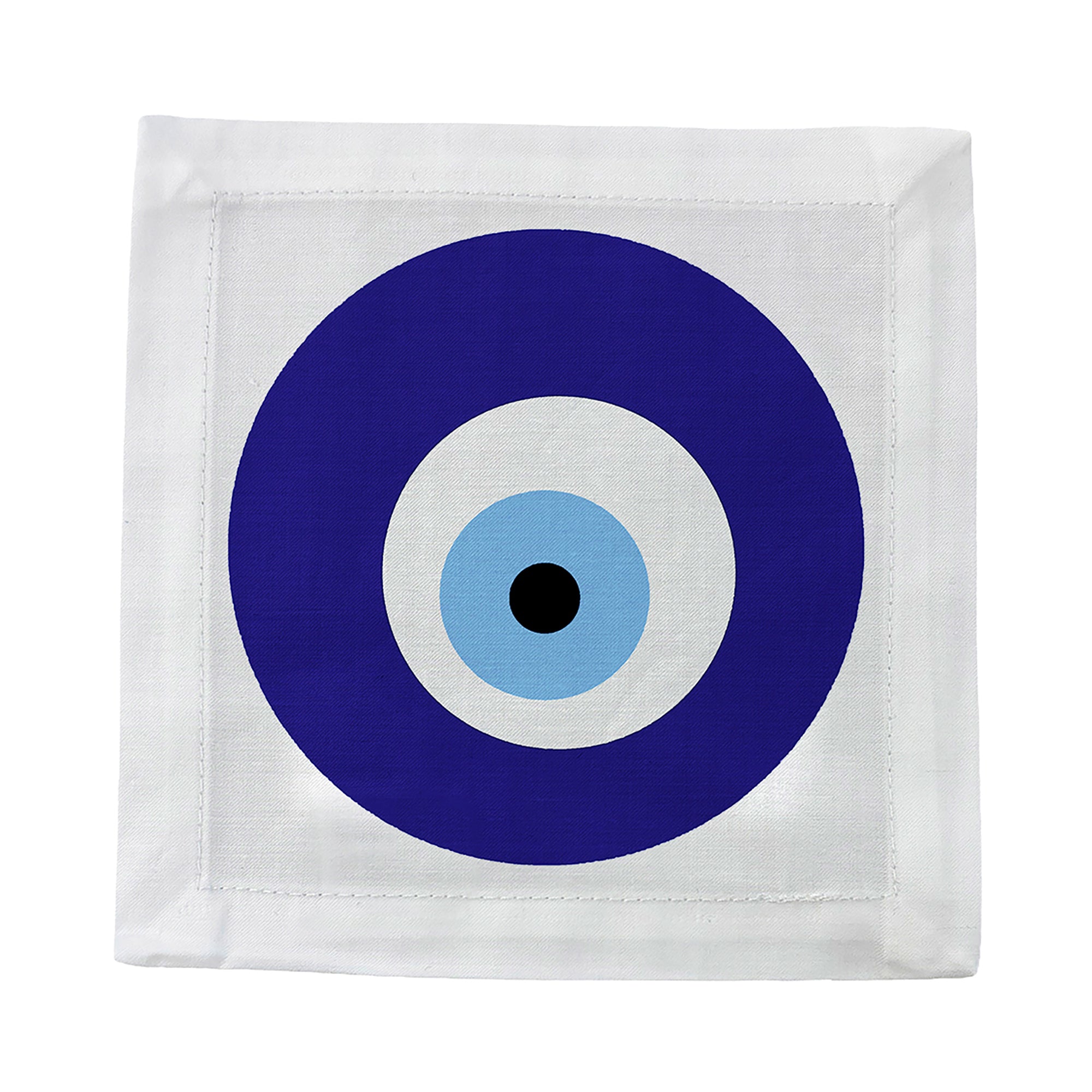 Evil Eye White Cotton Sateen Cocktail Napkins