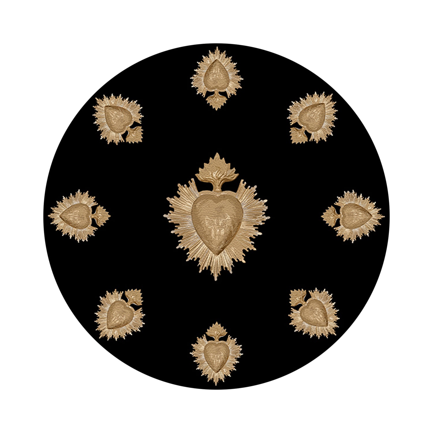 Ex Vote Black 16&quot; Round Pebble Placemats, Set of 4 - nicolettemayer.com
