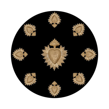 Ex Vote Black 16&quot; Round Pebble Placemats, Set of 4 - nicolettemayer.com
