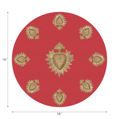 Ensemble de 4 sets de table ronds Ex Vote Crimson 16&quot;