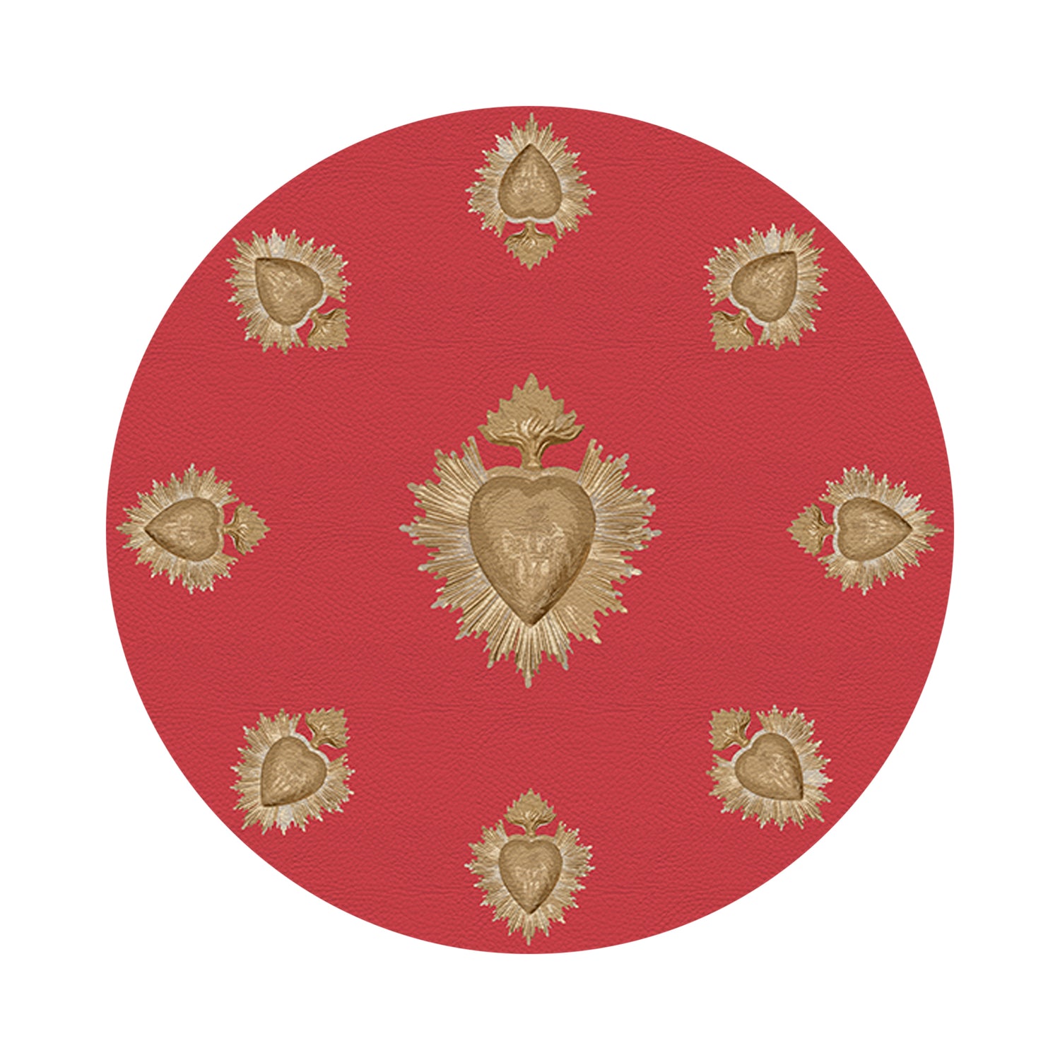 Ex Vote Crimson 16&quot; Round Pebble Placemats, Set of 4 - nicolettemayer.com
