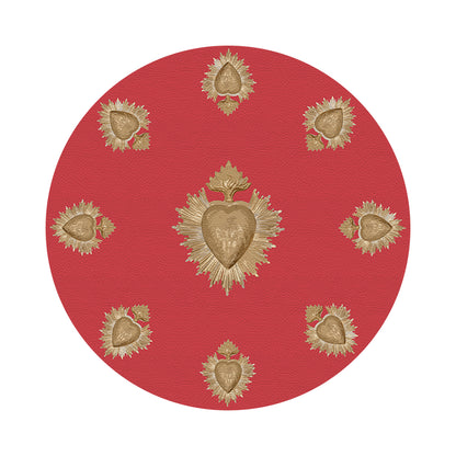Ex Vote Crimson 16&quot; Round Pebble Placemats, Set of 4 - nicolettemayer.com
