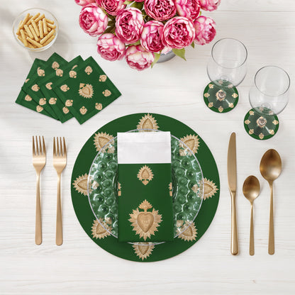 Ex Vote Evergreen 16" Round Pebble Placemats, Set of 4 - nicolettemayer.com
