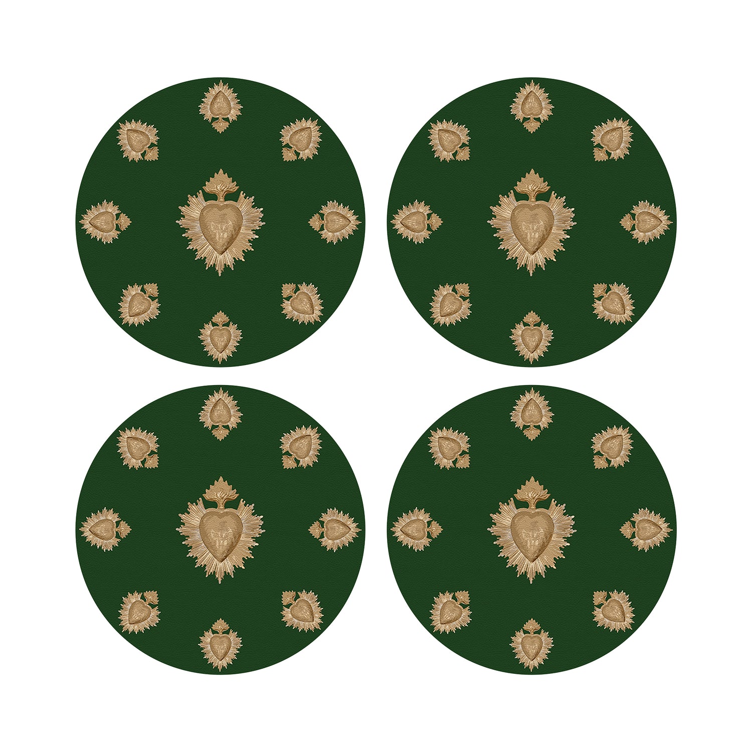 Ex Vote Evergreen 16&quot; Round Pebble Placemats, Set of 4 - nicolettemayer.com
