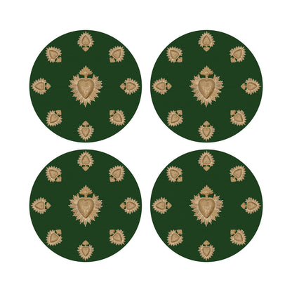 Ex Vote Evergreen 16&quot; Round Pebble Placemats, Set of 4 - nicolettemayer.com
