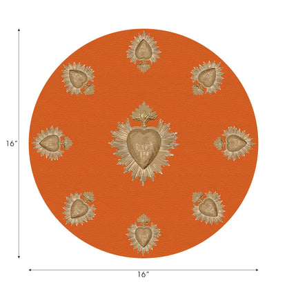 Ensemble de 4 sets de table ronds Ex Vote Orange 16&quot; Pebble