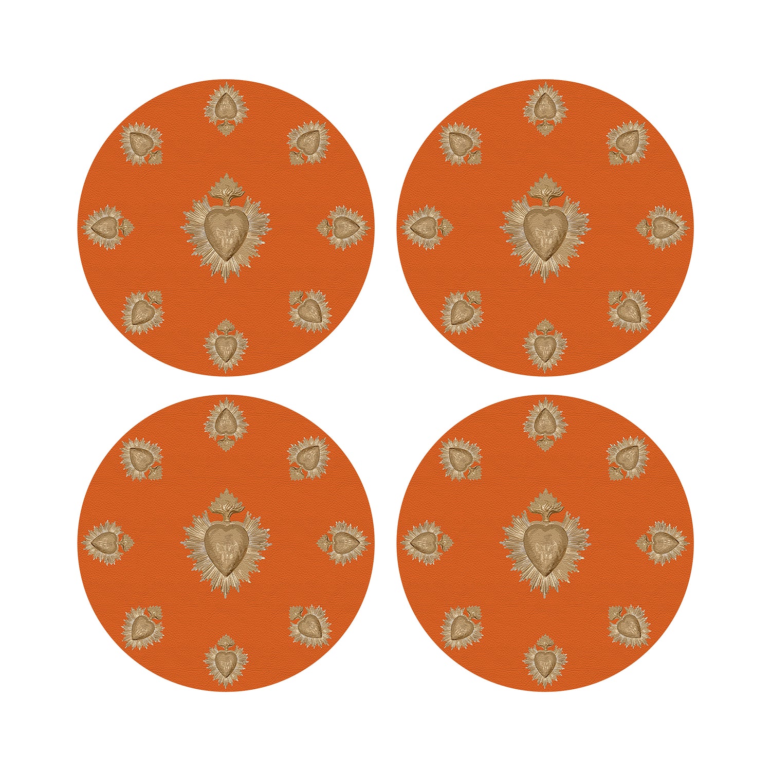Ex Vote Orange 16&quot; Round Pebble Placemats, Set of 4 - nicolettemayer.com
